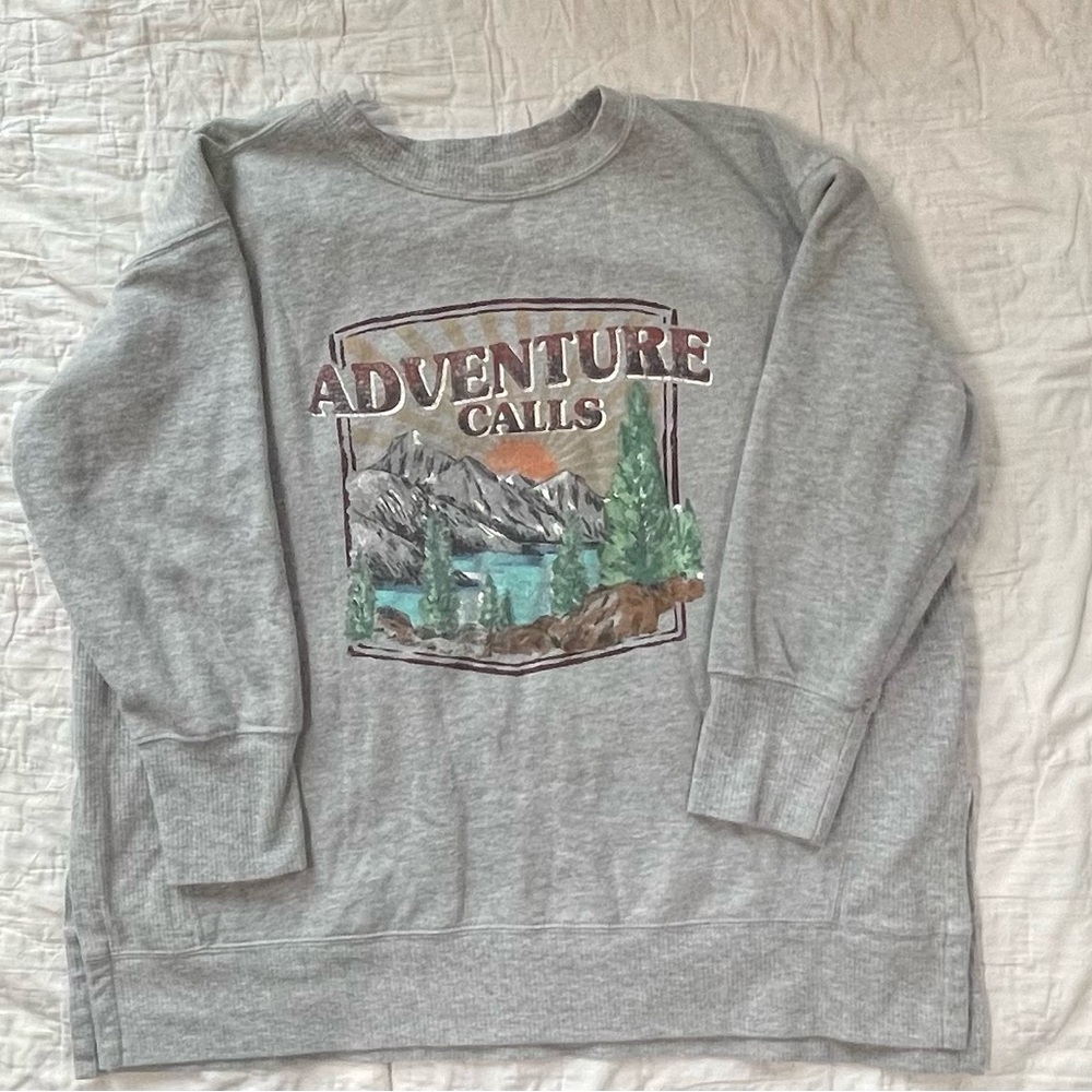 Long Sleeve Tunic Sweatshirt “Adventure Calls” Maurices